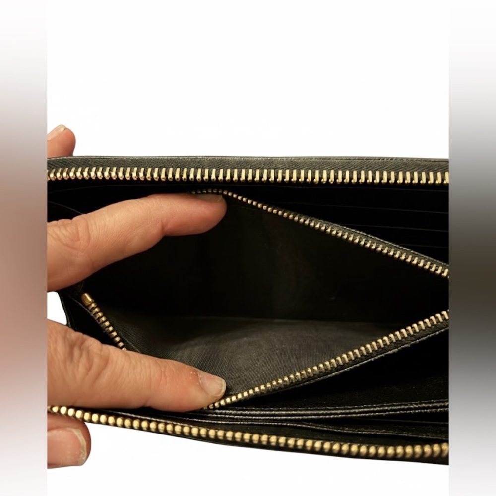 Prada Saffiano Leather Zip Wallet Black Nero - Picture 8 of 10
